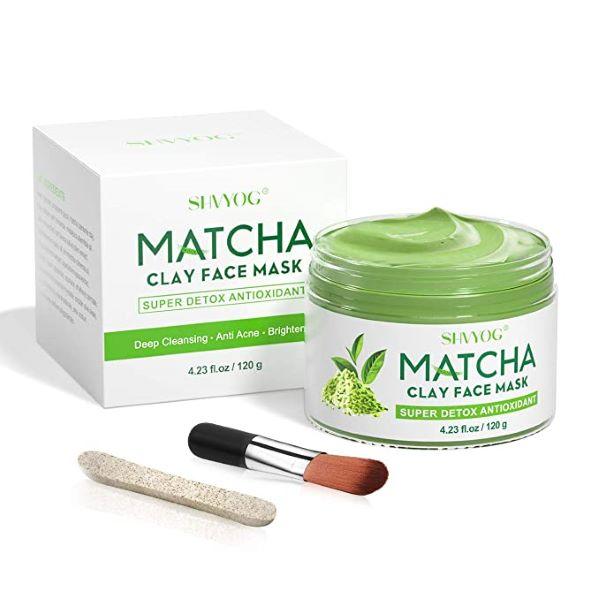 SHVYOG Matcha Green Tea Face Mask, Antioxidant Green Tea Clay Mask