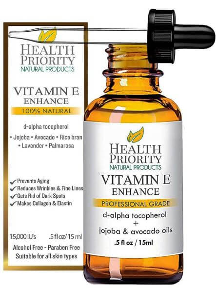 Organic Vitamin E Oil for Skin & Scars 100% Pure Natural Vitamin E Serum
