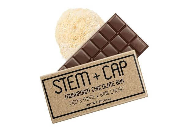 Stem+Cap Lion's Mane Functional Mushroom Chocolate Bar TheWellthione