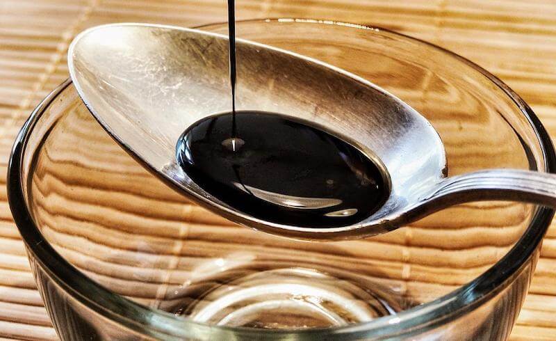 Soy sauce is a salty, savory condiment made from fermented soybeans and wheat.