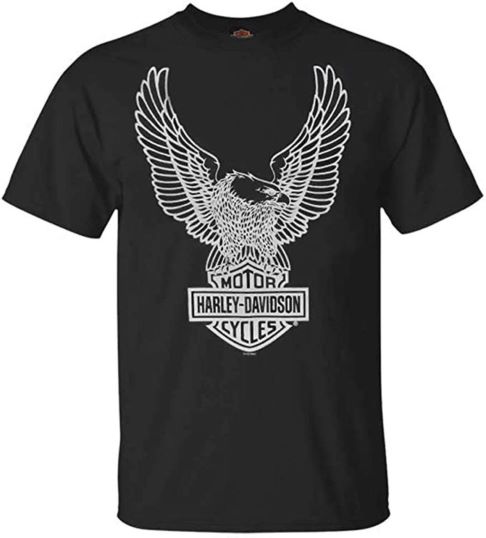 Harley-Davidson Men's T-Shirt Eagle Graphic Short Sleeve Tee Black Tee TheWellthieone