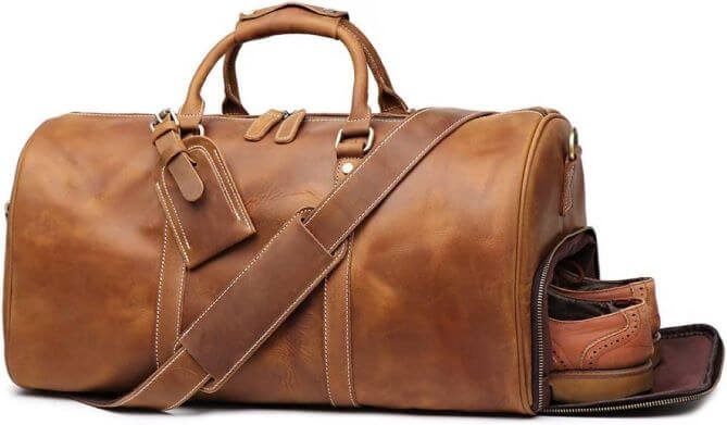 Leathfocus Leather Travel Luggage Bag TheWellthieone