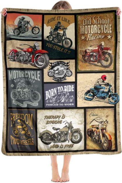 Motorcycle Gifts for Men and Women Throw Blanket for Couch Sofa Bed TheWellthieone
