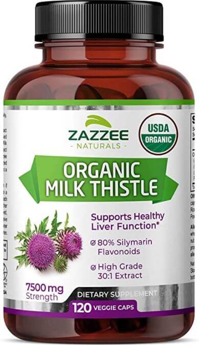 Zazzee USDA Organic Milk Thistle Extract Capsules