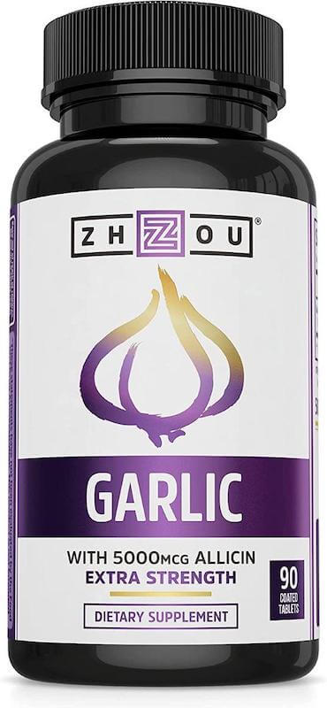 Zhou Extra Strength Odorless Garlic with Allicin, Powerful Immune System Support
