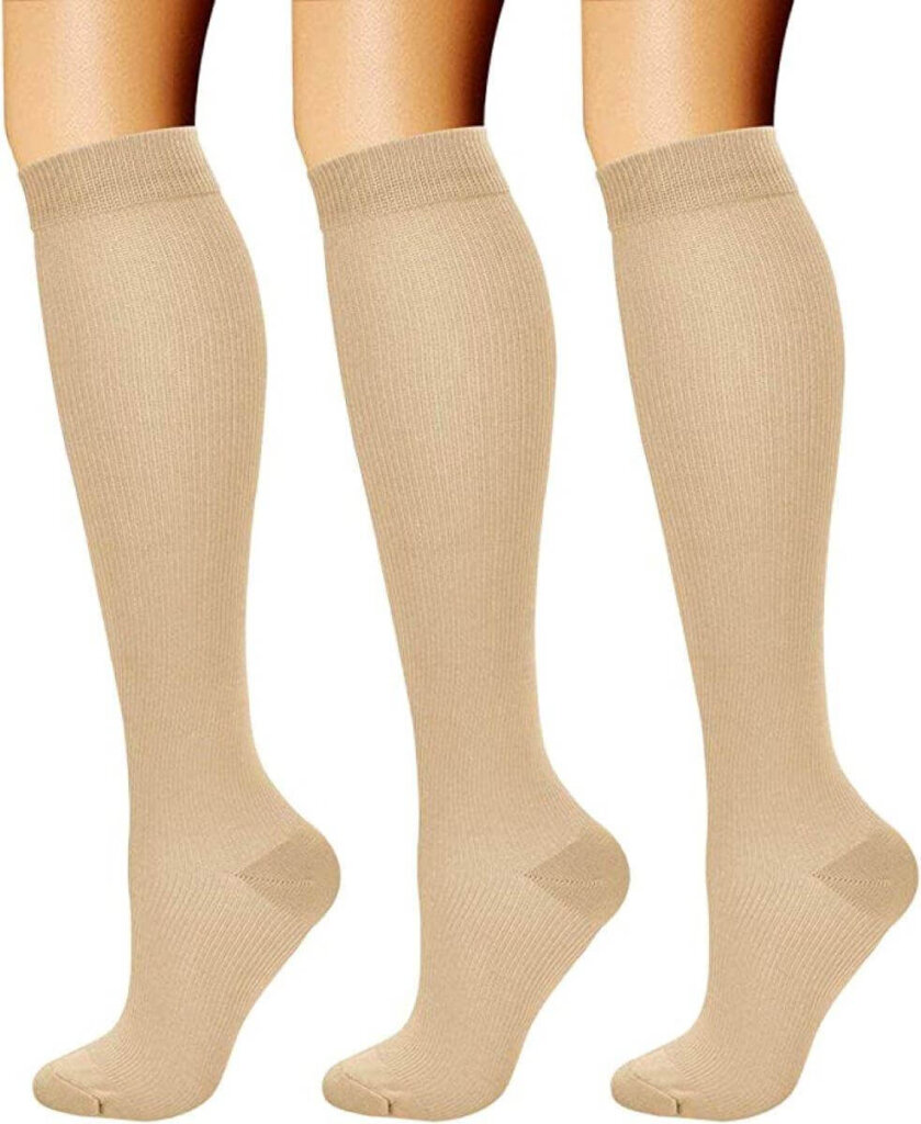 CHARMKING 3 Pairs Copper Compression Socks for Women & Men