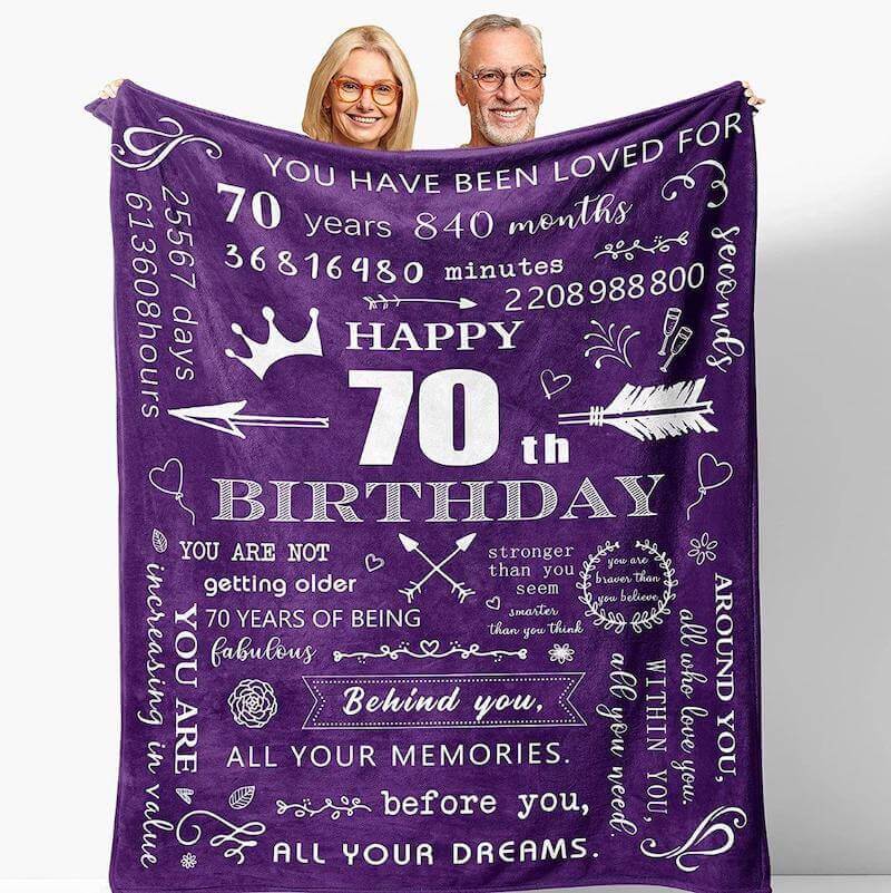 Henazin 70th Birthday Blanket Gift