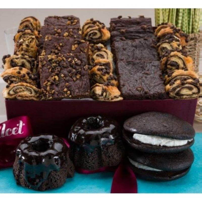 Dulcet Gift Baskets Chocolate Lovers Brownie Ganache Bakery Collection