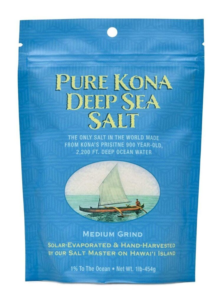 Pure Kona Deep Sea Salt Medium Grind Gourmet Crystals Flake