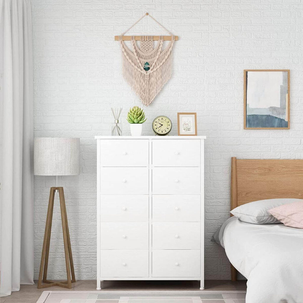 BOLUO Tall White Dresser for Bedroom 10 Drawer Dressers