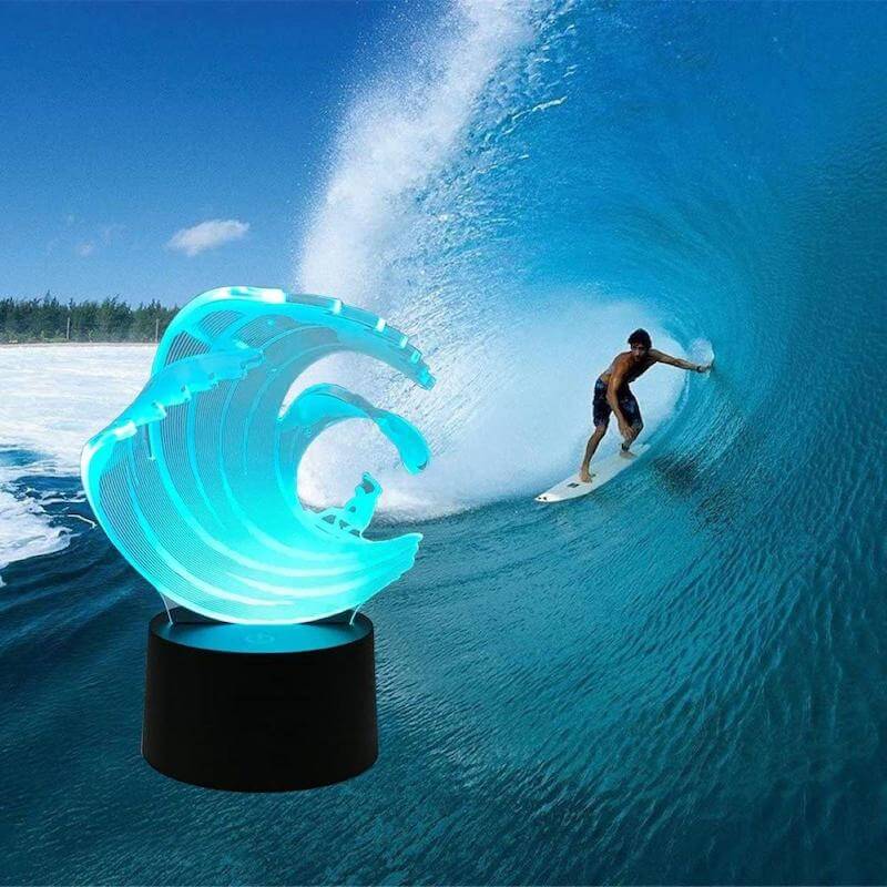Leco Tech Surfing Night Light Table Bedside Lamp 3D Illusion Remote Control