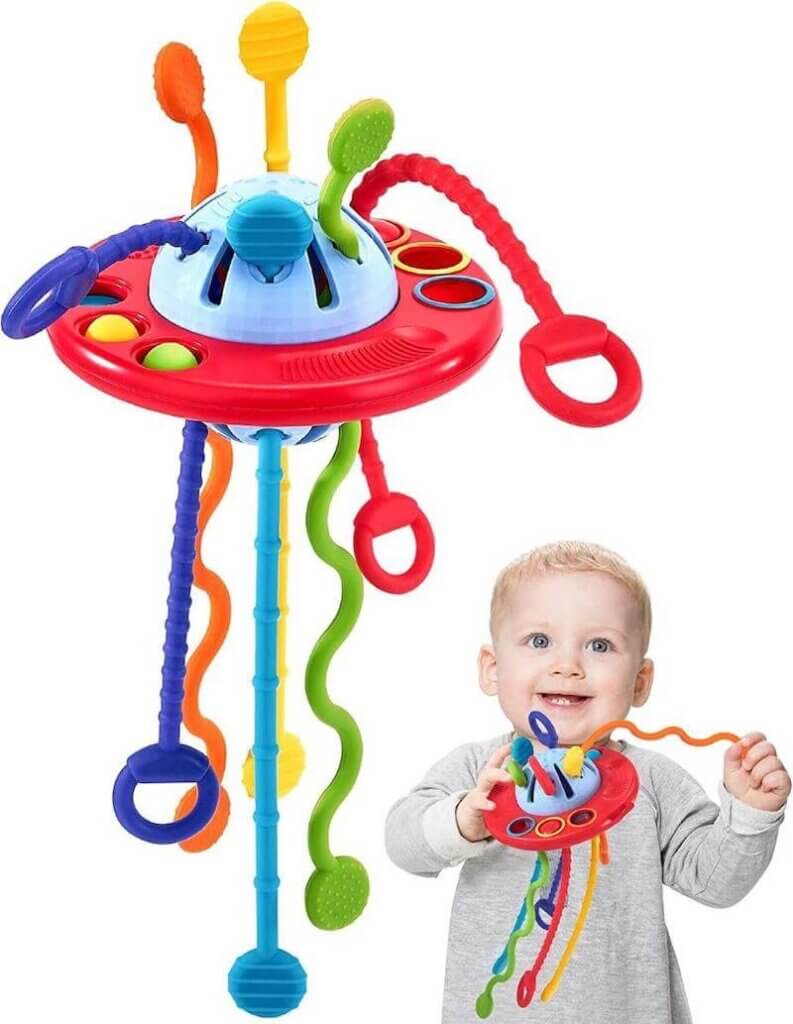 Baby Sensory Toys Silicone Pull String Toys