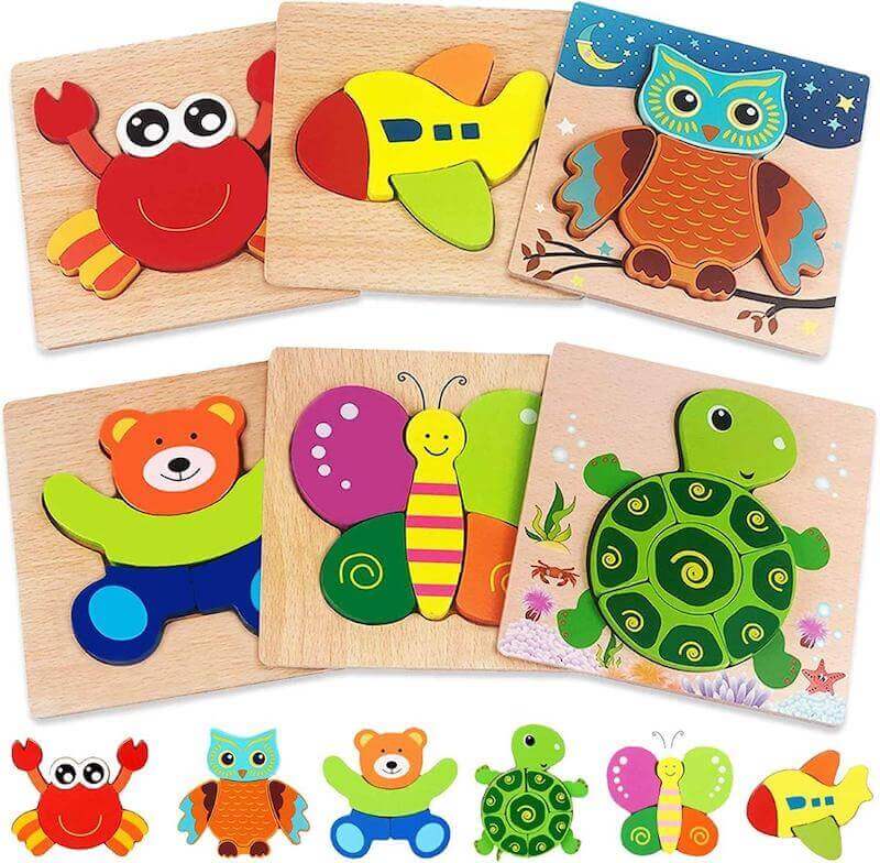 Classic Wooden Puzzles for Toddlers