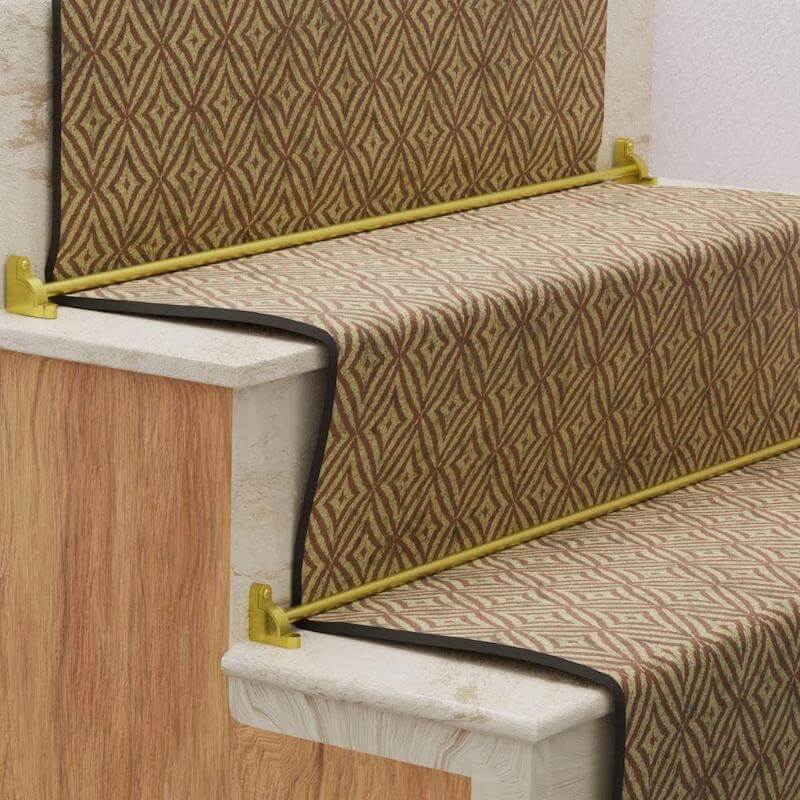 Renovators Supply Manufacturing Bright Brass Carpet Runner Rod Set for Staircases