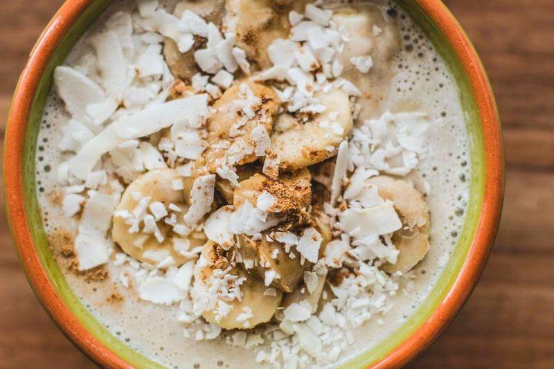 Feel free to top bananas and cream oatmeal with coconut shavings!