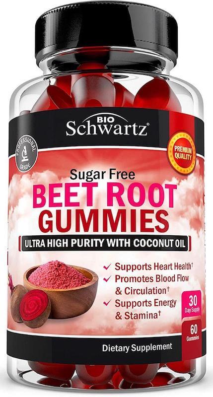 Sugar Free Beet Root Gummies for Daily Blood Pressure Support & Circulation