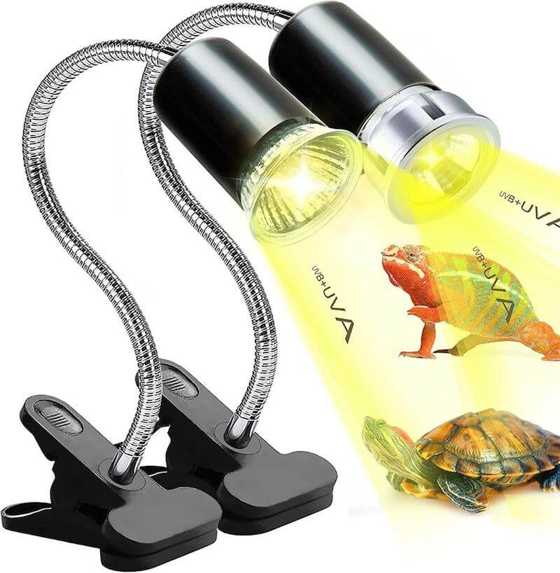 Jaenmsa Reptile Heat Lamp, 2Pcs UVA UVB Reptile Light for Reptiles