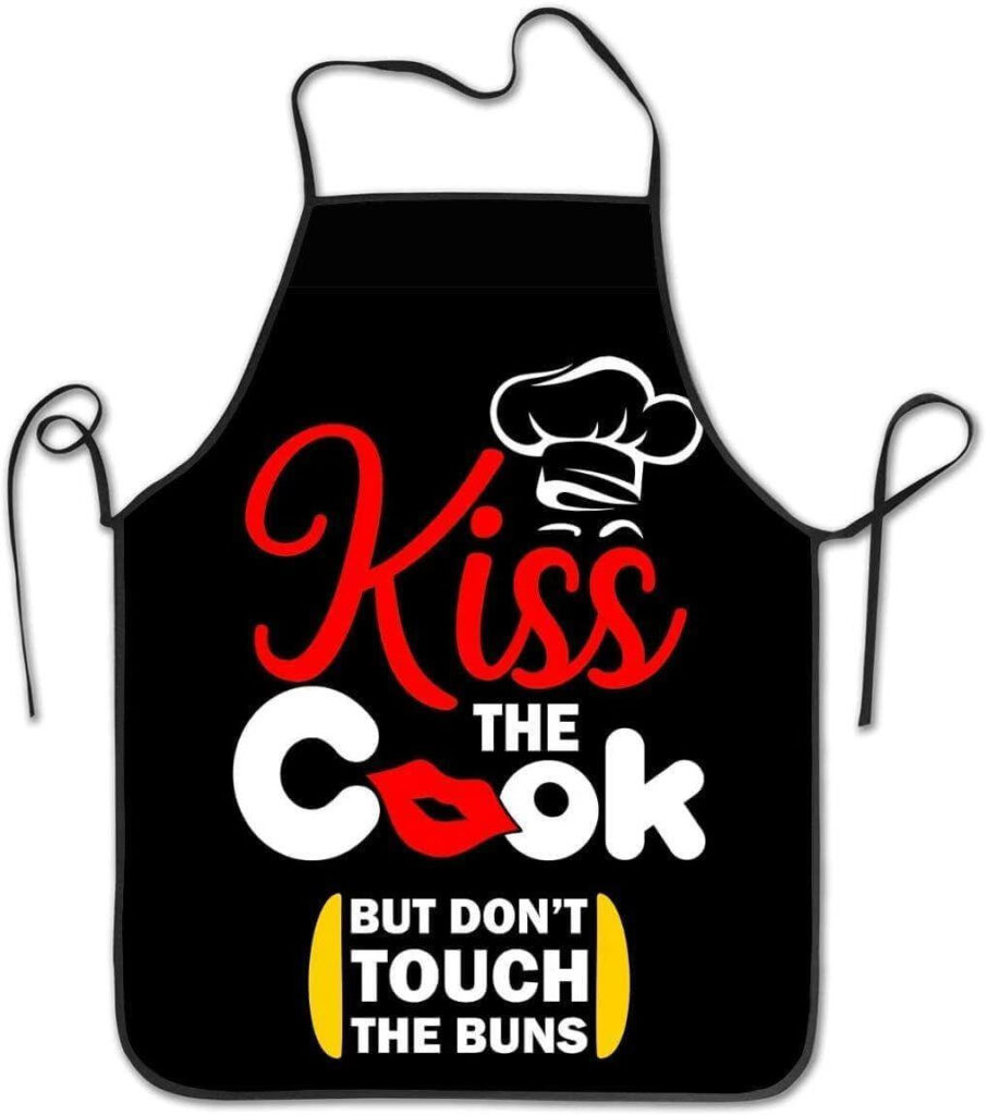 MINIOZE Funny Kiss The Cook Apron Theme Cooking Chef Work Shop