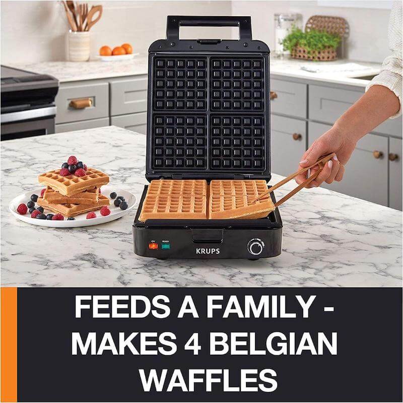 KRUPS Belgian Waffle Maker, Waffle Maker with Removable Plates