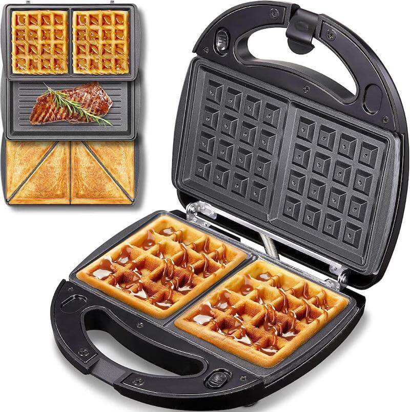 Sandwich Maker 3 in 1, Waffle Make with Removable Plate