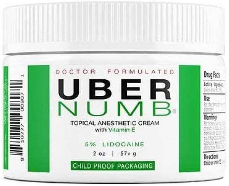 Uber Numb 5% Lidocaine Topical Numbing Cream Maximum Strength