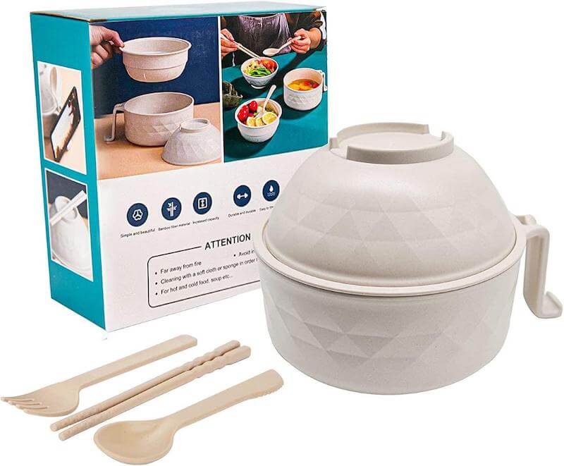 Ramen Bowl Set, Microwave Ramen Cooker Instant Noodles Bowl With Chopsticks