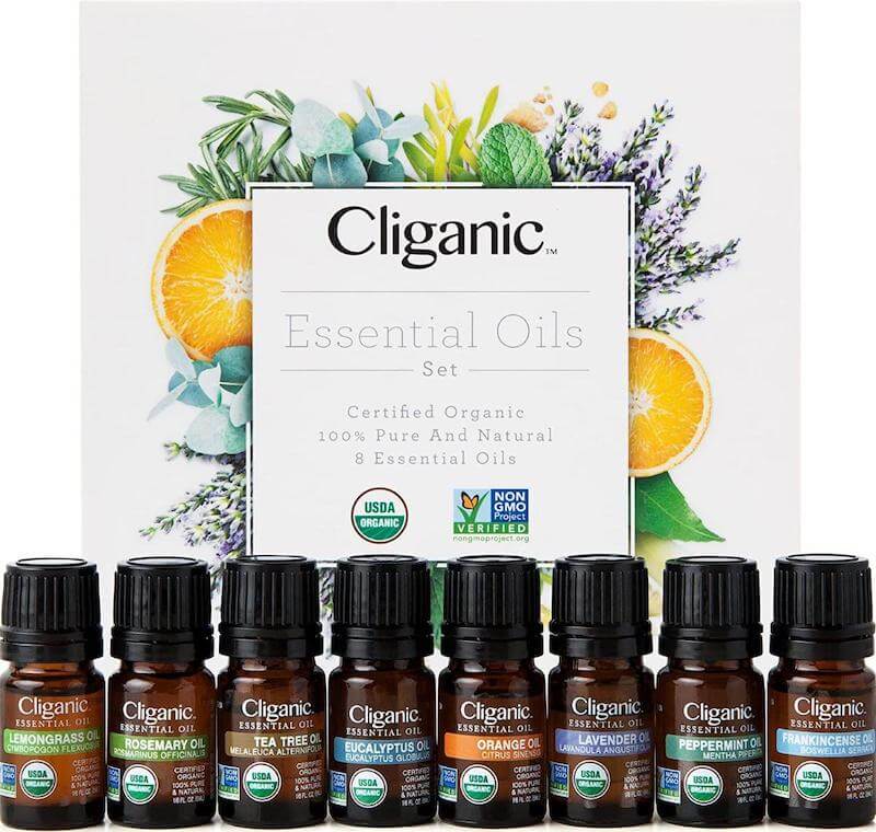 Cliganic Organic Aromatherapy Essential Oils Set of the Top 8