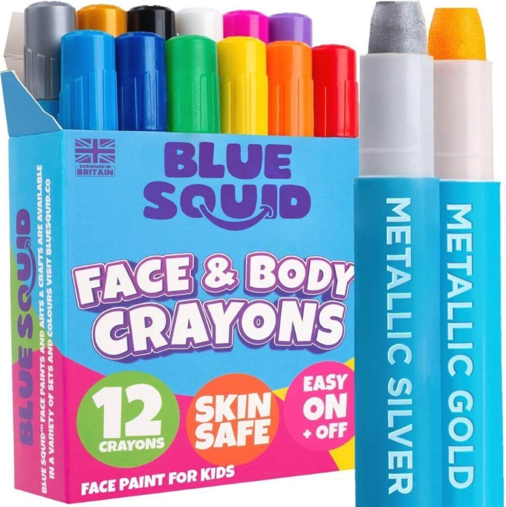 Face Painting Kits for Kids - Blue Squid 12 Color Twistable Face Paint Marker Sticks