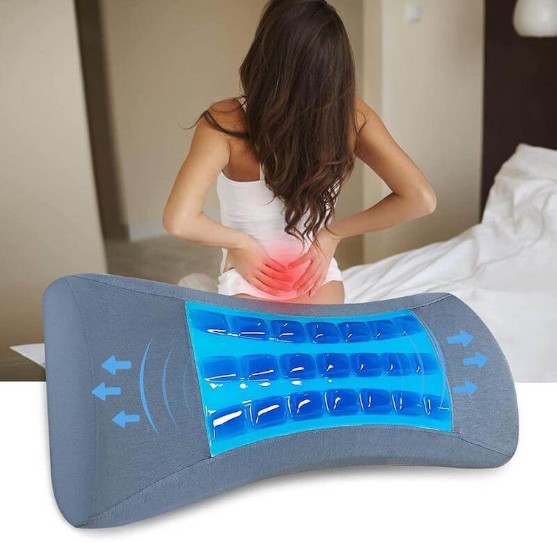 Gel Lumbar Support Pillow for Bed Relief Lower Back Pain