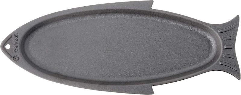 Outset Fish Cast Iron Grill and Serving Pan Black