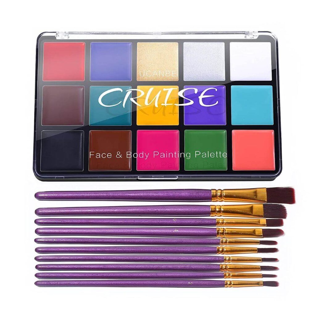 UCANBE Face Body Paint Set, 15 Colors Painting Palette Makeup Kit