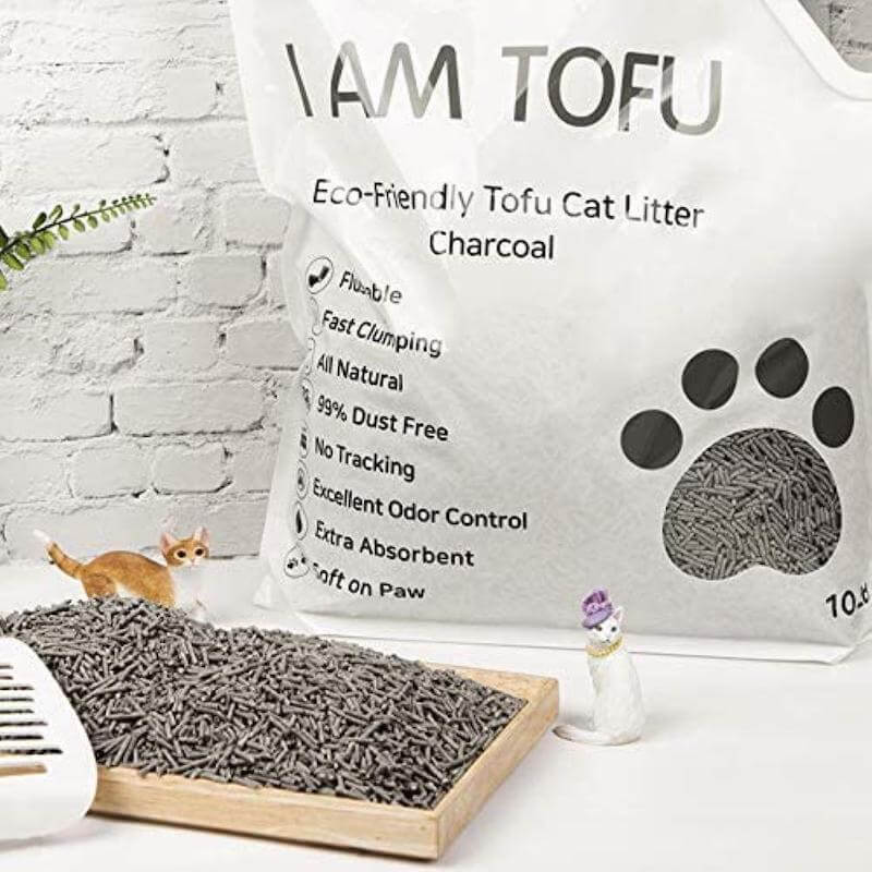  I Am Tofu - Tofu Cat Litter, Natural Flushable Extra Clumping Pellet Litter