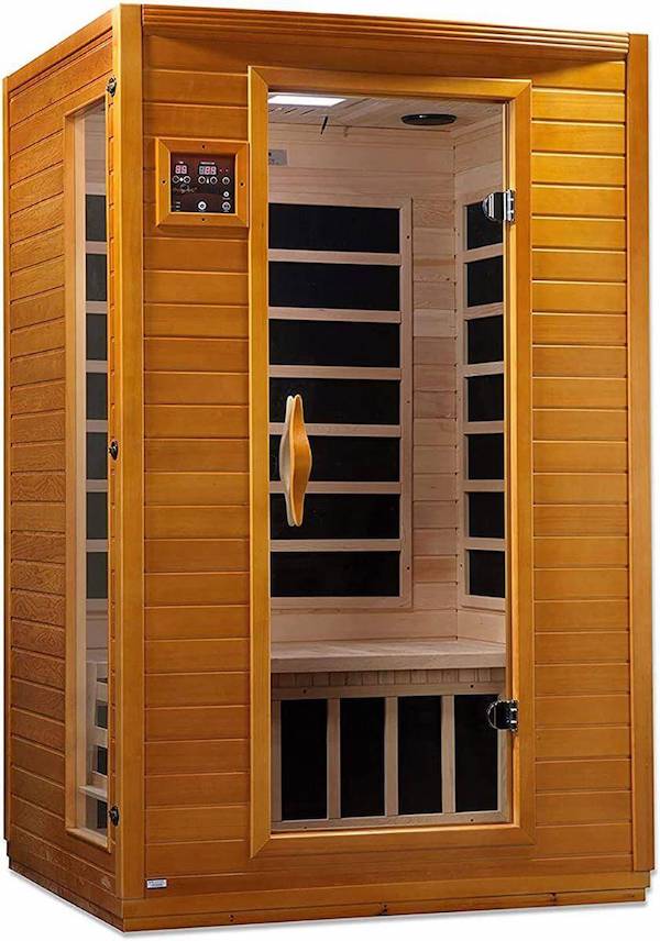 Dynamic Golden Designs Andora 2 Person Infrared Therapy Wood Dry Heat Sauna 