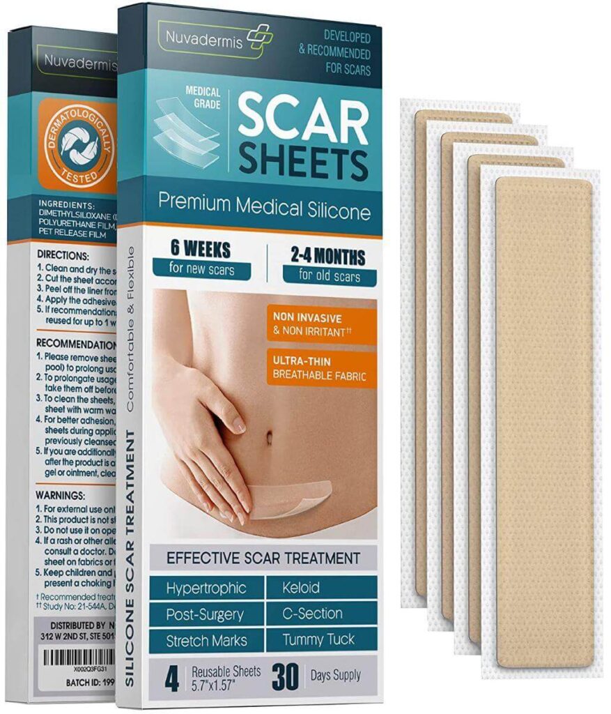NUVADERMIS Silicone Scar Sheets, Tape, Strips