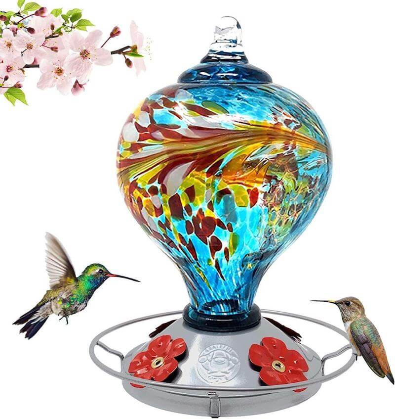 thumbnail image 2 of Mangeoire Colibri Hummingbird Feeder With Ant Moat - 5 Feeding Ports, 3 Suction Hooks For Window Mounting Ant Moat Feeder 2 of 10