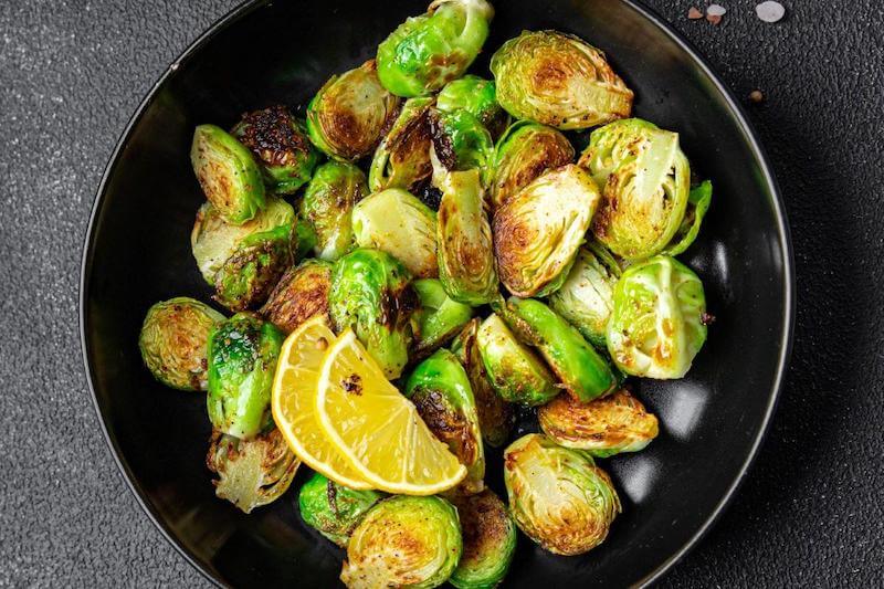 Sauteed Brussels sprouts in sesame oil brings out a slightly sweet and nutty flavor that you will love with the butternut squash soup.
