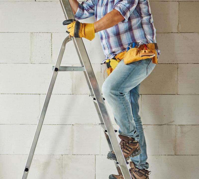 A broken ankle resulting from a fall on a ladder is very common. 
