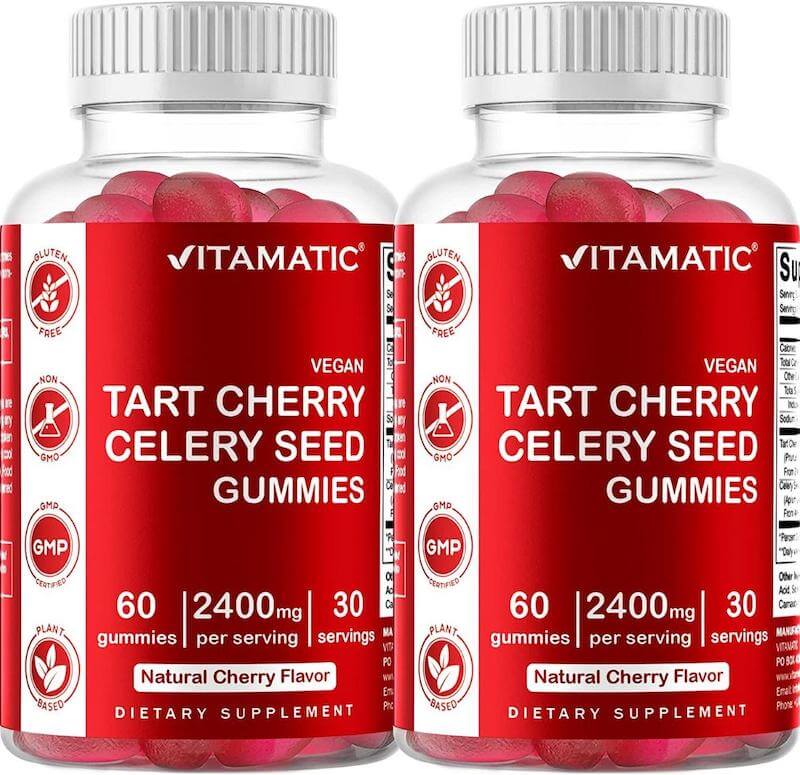 2 Pack Vitamatic Tart Cherry with Celery Seed Gummies