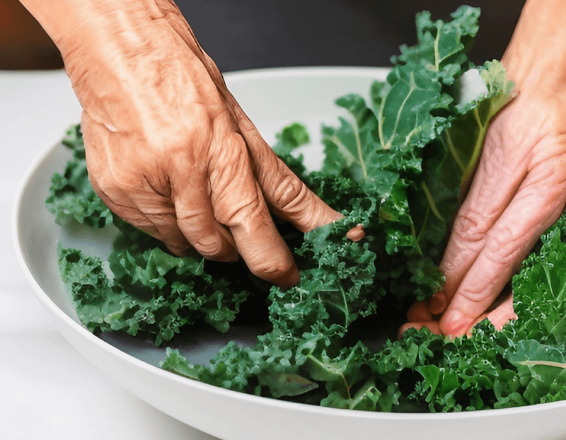 Massaging kale is a crucial step that separates the blah, tough kale salads from the “easy going down” ones!