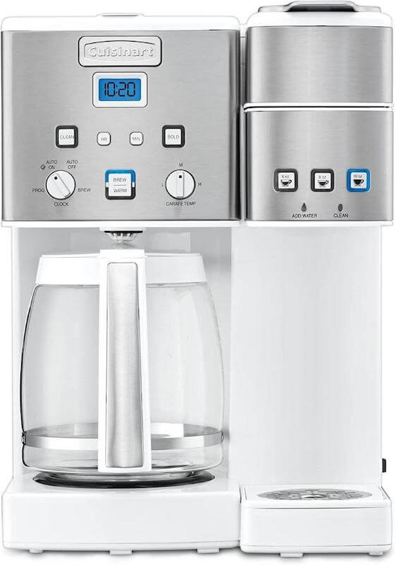 Cuisinart 12-Cup White Coffee Maker and Single-Serve Brewer