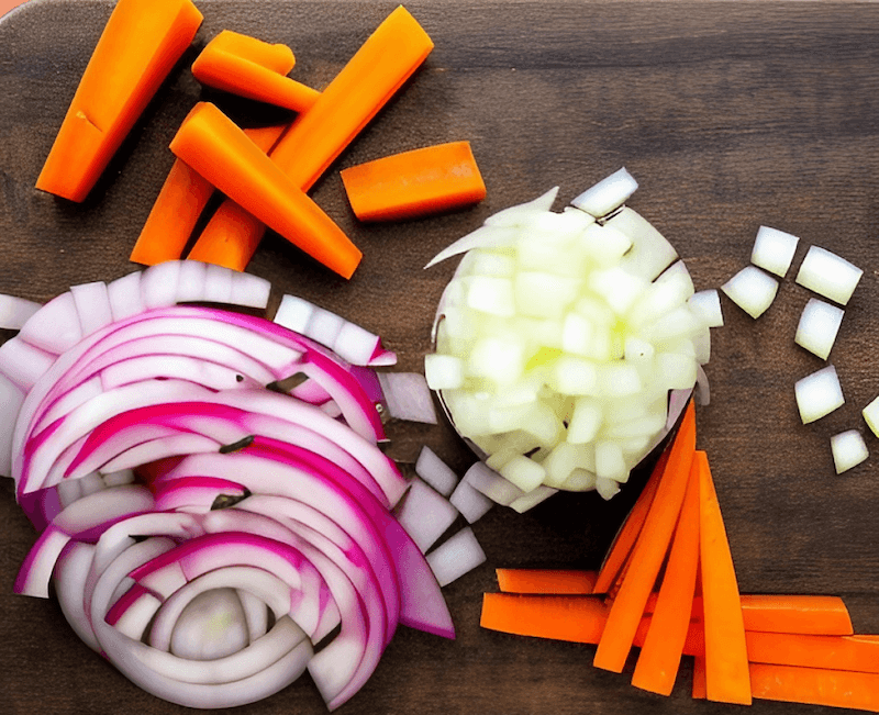 In almost no time, Sarah was able to chop her onions and carrots and throw them into the pot to sautee before adding the other ingredients.
