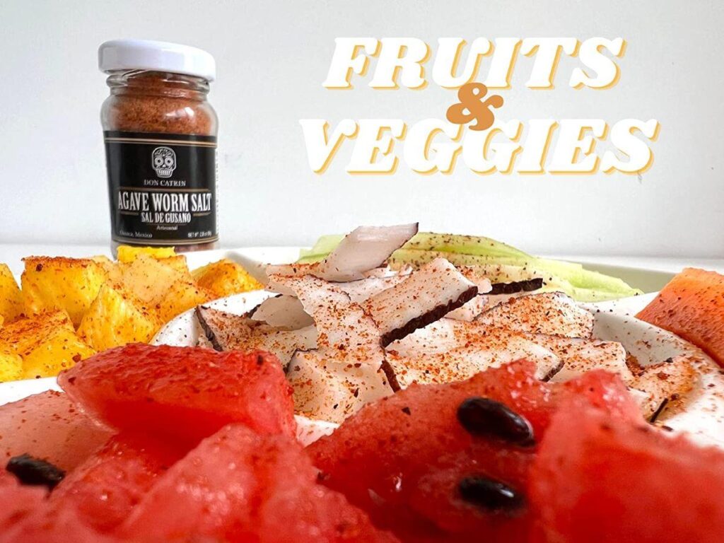 Agave worm salt gives a dynamic flavor profile to fruits.