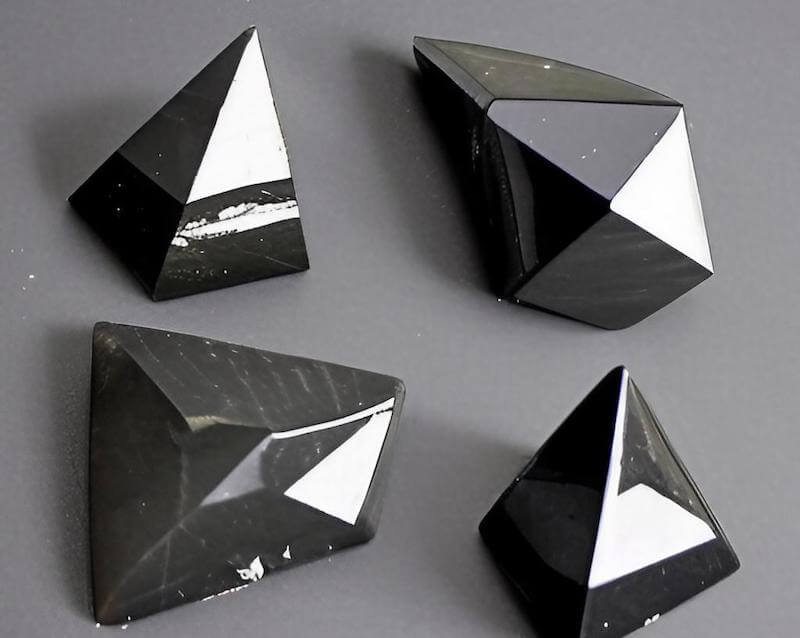 A pyramid structure amplifies the ability of raw shungite to deflect EMF radiation. 