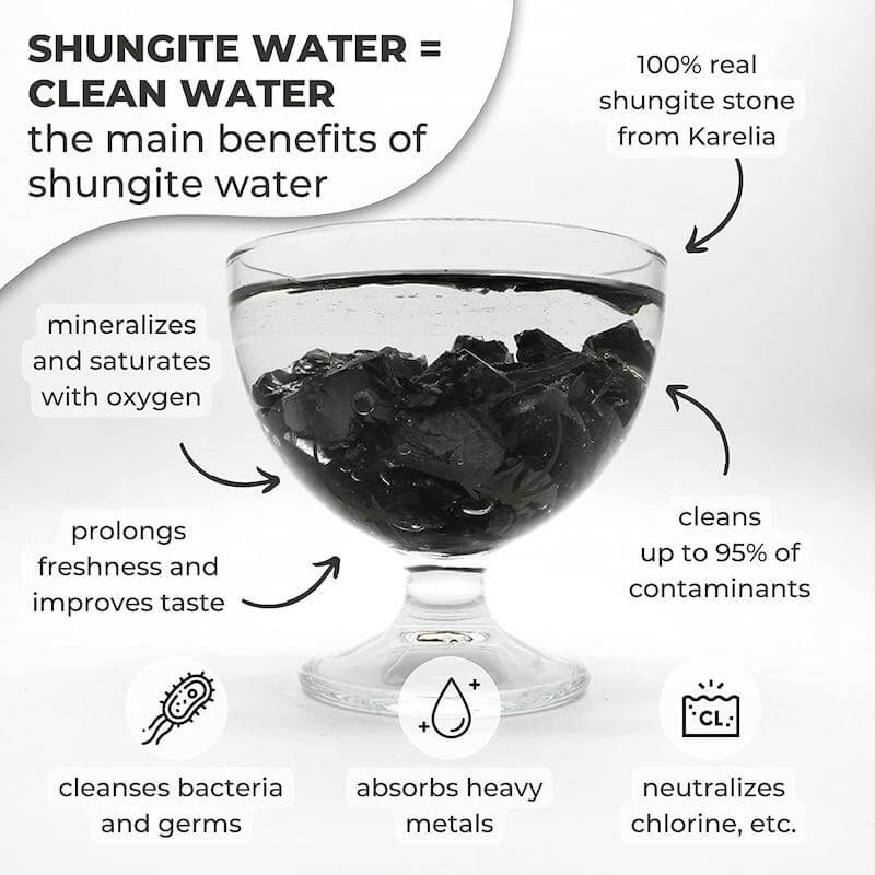 Shungite water can improve your health by removing toxins from the body, which are responsible for disease. 
