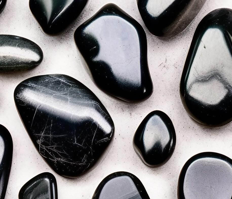 Raw shungite has powerful absorption qualities that weaken the negative effects of EMF radiation that is emitted from electronics and wi-fi signals. 