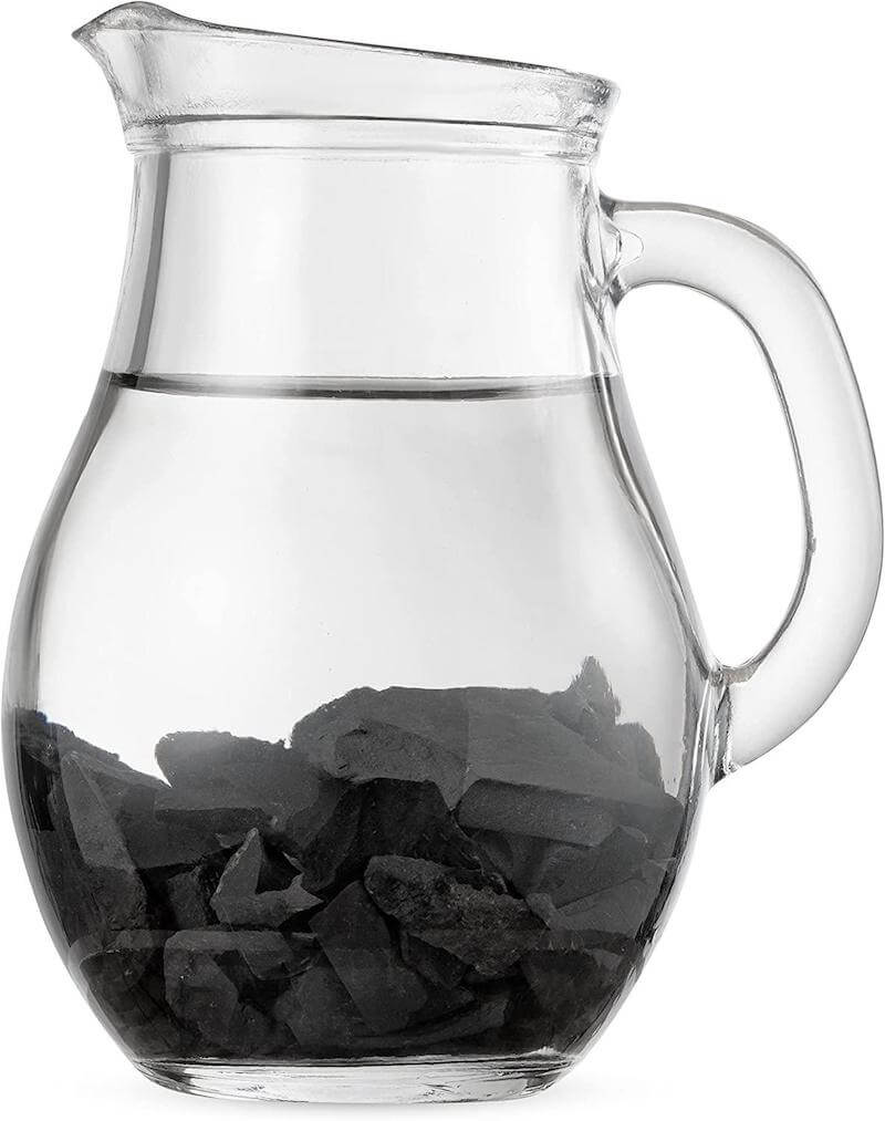 Place the shungite at the bottom of the pitcher and leave it there for at least 6 hours, or just leave them there and keep refilling.