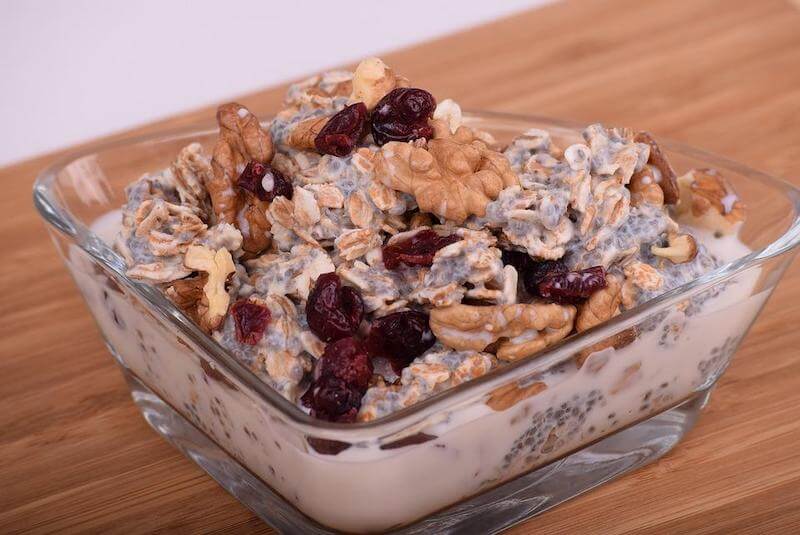 Try kicking up the nutrients up ten notches in your oatmeal by adding buckwheat honey, walnuts, chia seed and dried cranberries!
