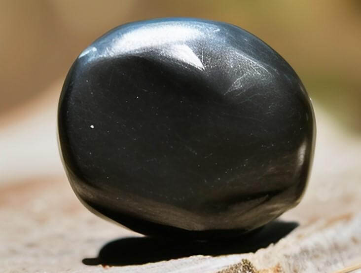 Shungite stones are usually black and can also have a type of mirrored finish.  They make beautiful and healthful pieces of jewelry and accent pieces around the home.