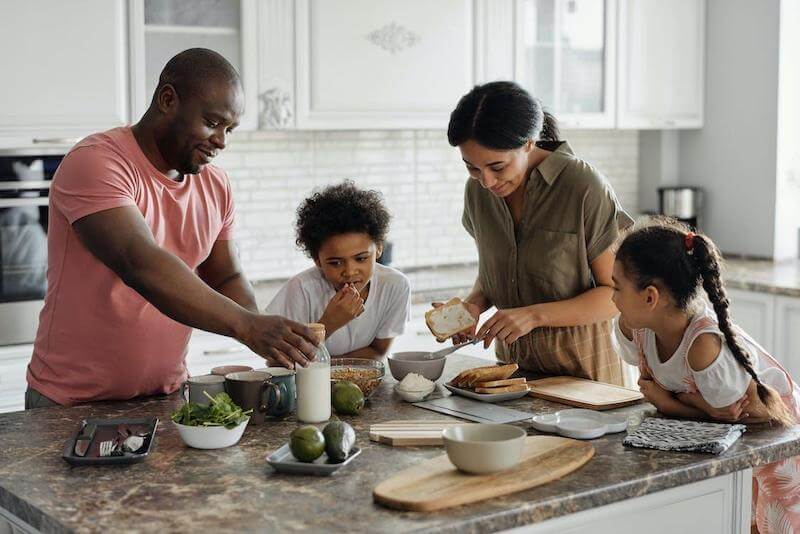 Let him imagine how a new kitchen island can bring the family together, for example. 