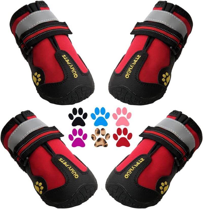 QUMY Dog Boots Waterproof Shoes for Dogs